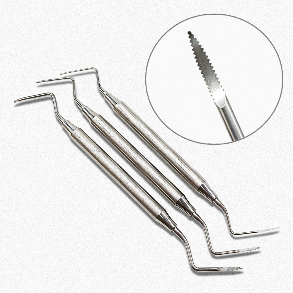 1 Pc or 2 Pcs or 3 Pcs Dental Root Tip Pick Tool Tooth Elevator with Saw Tooth Tip Dental Minimally Invasive Extraction Surgical Instrument Efficient
