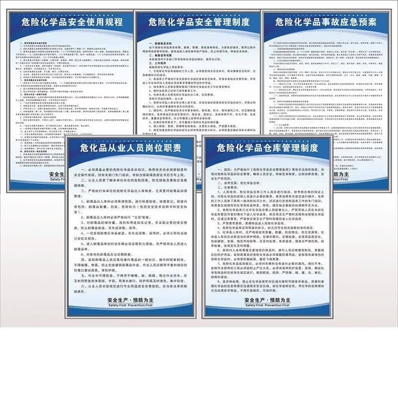Hazardous Chemical Safety Management Signs Set
