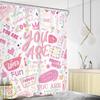 Kids Positive Quotes Shower Curtain Pink Neon Cute Funny Abstract Graffiti Girls Girly Teens You are Artwork Cloth  Waterproof