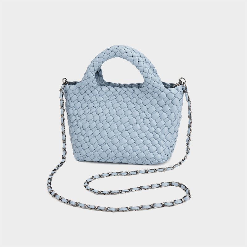 Handwoven Mini Tote Bag Women Crossbody Or Handheld PU Leather Lightweight Daily Use In 11 Colors