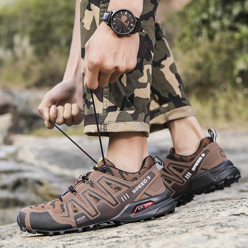 Men Hiking Shoes Outdoor Trail Running Shoes Mesh Breathable Hiking Training Shoes Large Size 40-47 Casual Sports Jogging Shoes