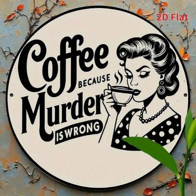 Funny Coffee Retro Metal Tin Sign for Kitchen Bar Decor
