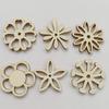 Amosfun 100PCS Wooden Flower Embellishments Patterns Cutouts Wooden Pieces Craft Ornament for DIY Art