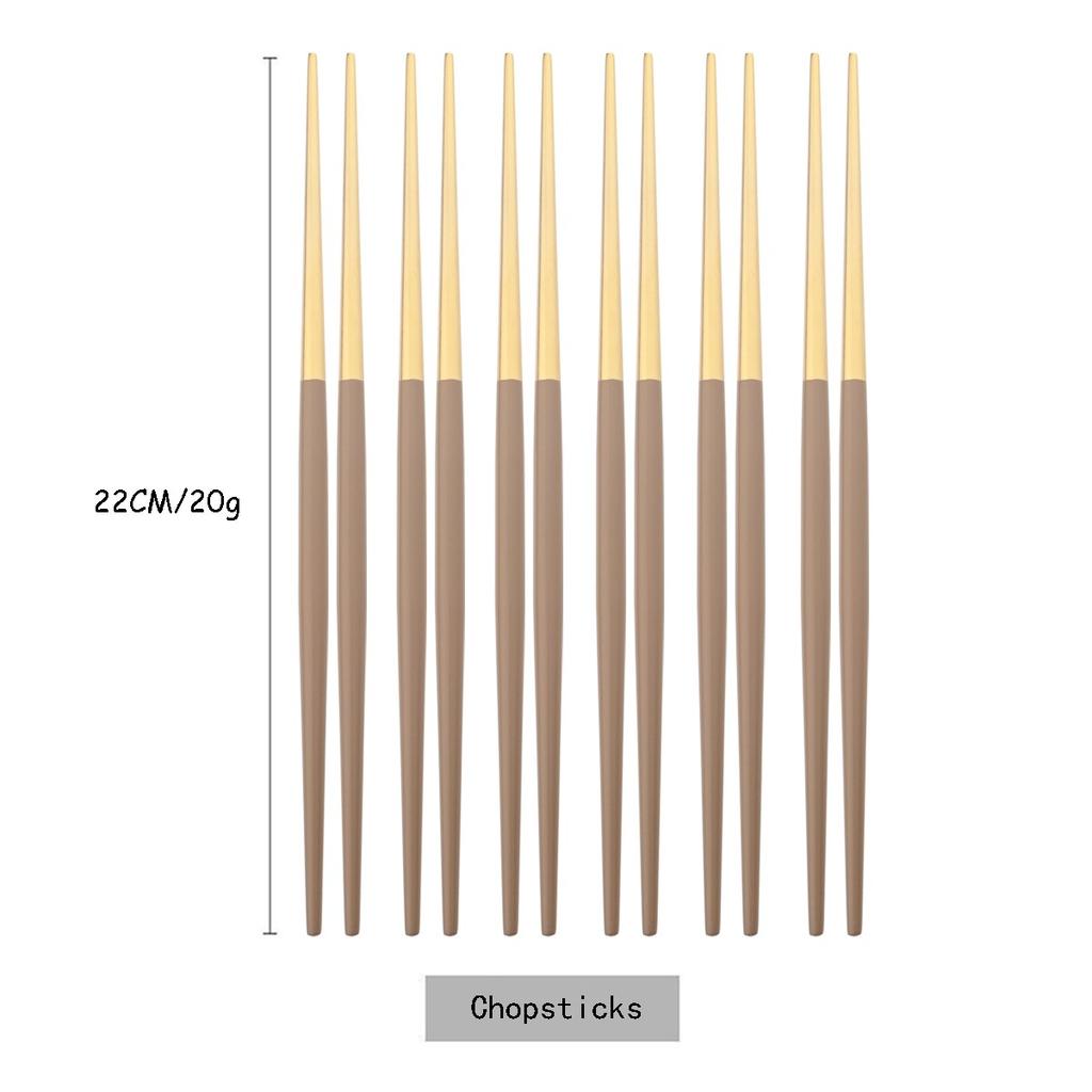 6 Paar runde Essstäbchen aus 304 Edelstahl, stilvolle chinesische Essstäbchen, leichte Essstäbchen aus Metall für Sushi-Lebensmittelstäbchen, Küchenwerkzeug