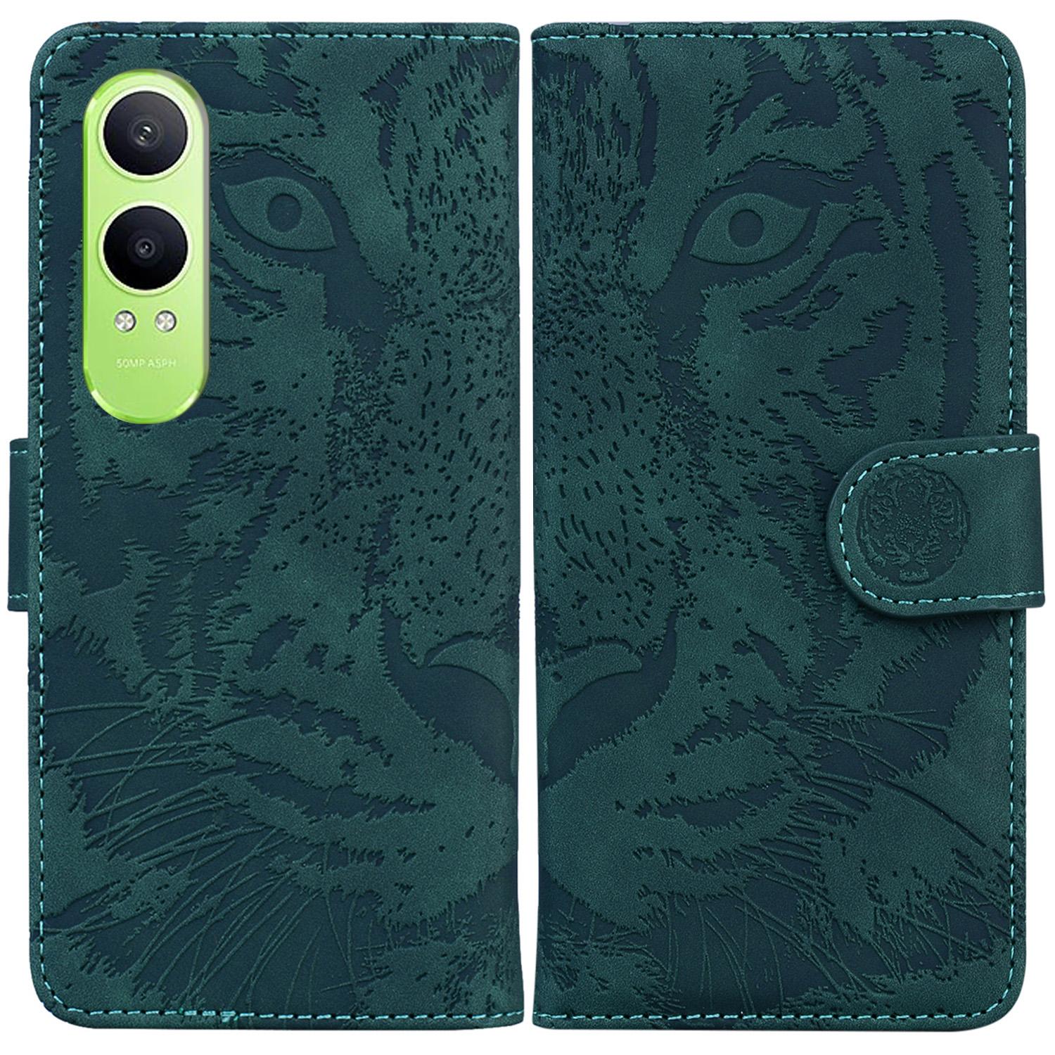 For OnePlus Nord CE4 Lite 5G Case Tiger Imprint Leather Wallet Phone Cover A