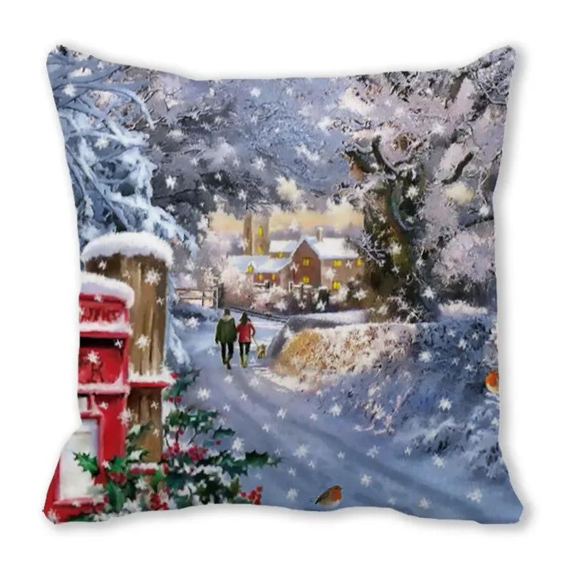 Merry Christmas Pillow Case Sofa Cushion Covers Xmas Party Decorative Pillowcases Happy New Year 2024 Navidad  Gifts