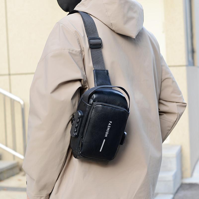 Men's Chest Bag Large Capacity Crossbody Bag Multi-functional Handbag