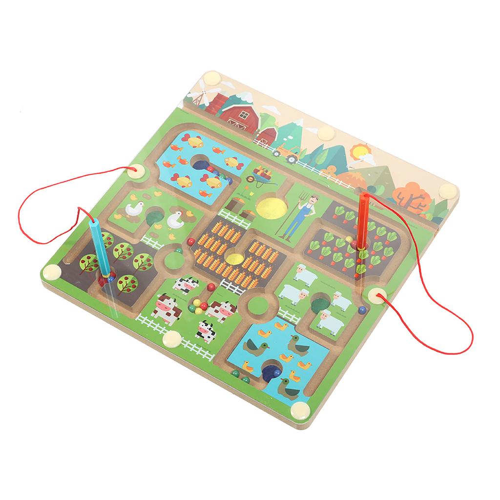 Kid Magnetic Wooden Educational Maze Children Brain Training Board Game Educational Toy