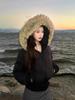Waist Short Down Jacket Women's New Big Fur Collar Bread Jacket White Duck Down Small Winter Coat