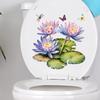 Bathroom Toilet Seat Sticker Self-Adhesive Floral Butterfly Decals Toilet Stickers For Cistern Bathroom Wc Restroom Decor