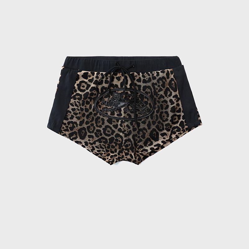 

South korea Badblood American vintage Gyaru Leopard Print Shorts Women Niche Sexy Hot Pants Sports Casual Three Pants Brown leopard print M