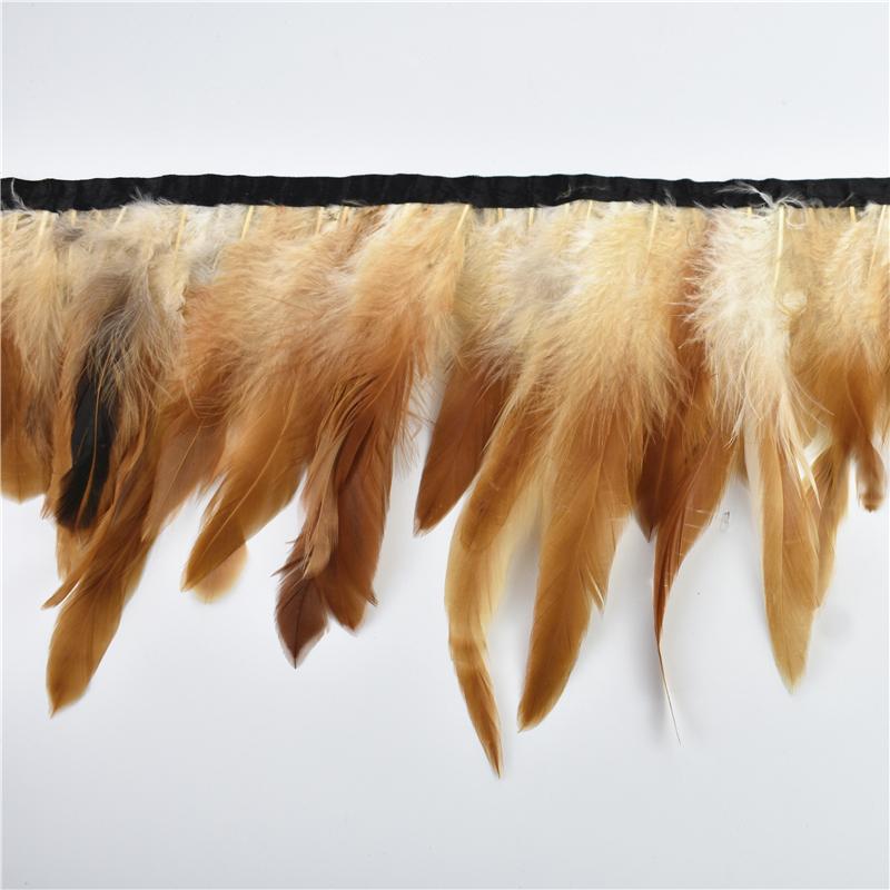 10Meter Rooster Feathers Fringe Trim On Tape Chicken Cock Pheasant Feather for Clothes Ribbon Sewing Flecos Decoration