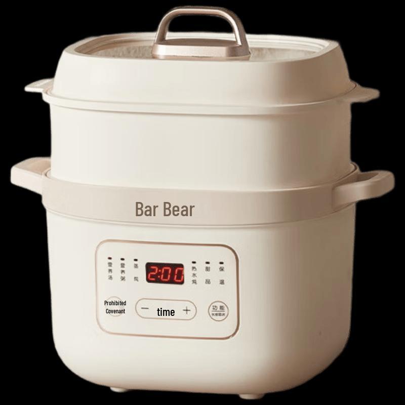 Bear Electric Double Boiler Stew Pot with Steamer CN plug (adapter included)