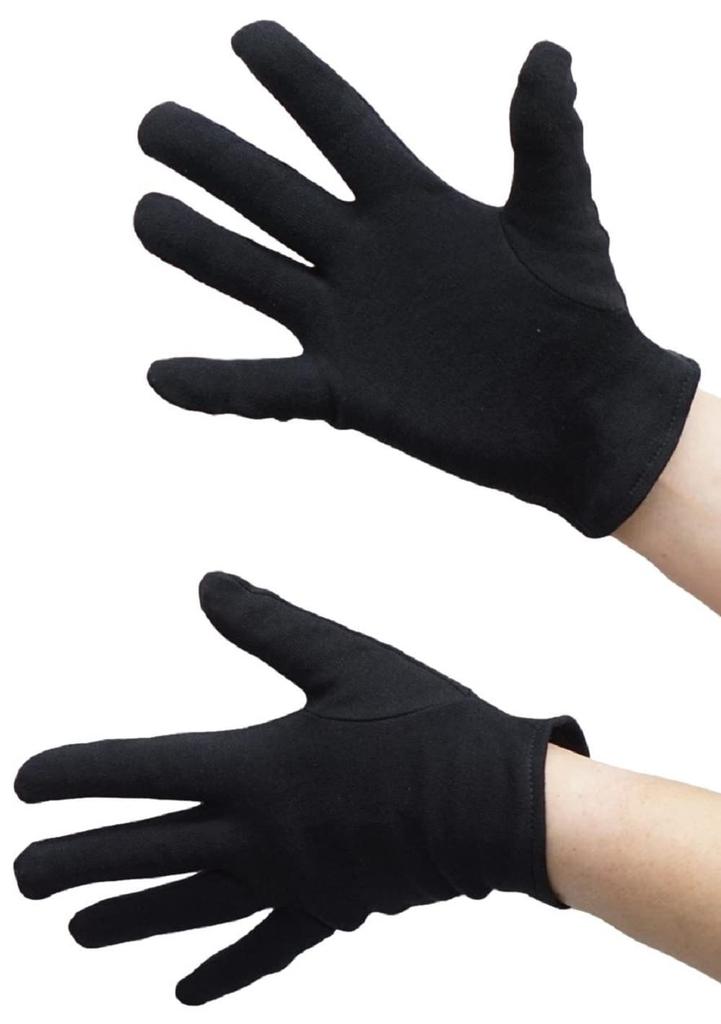 SANDAI Cotton Unisex Cotton No Quality Inspection Thin and Inner Ideal for and Size Black Gloves, Set, 40% Smooth, Gusset, Gloves, Comfortable,