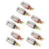 10Pcs M4*33mm Speaker Terminal Binding Post Copper-gold Plated Black and Red Banana Jack Connector Socket