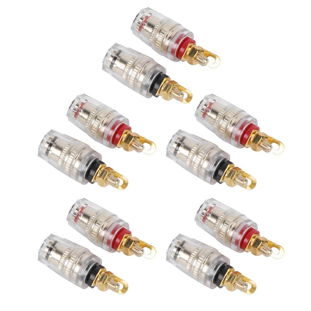 10Pcs Copper-gold Plated Speaker Terminal Binding Post Amplifier Terminal  Amplifier Connections