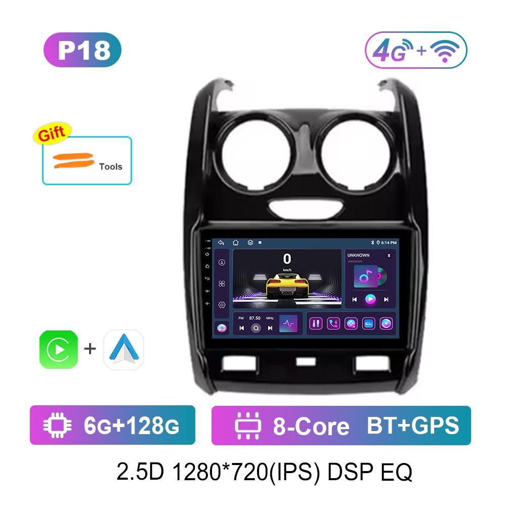 Bluetooth DSP Stereo Car Video Multimedia Player for Renault Duster 2015 - 2020 For LADA Largus 2021 WiFi Android System 4G GPS