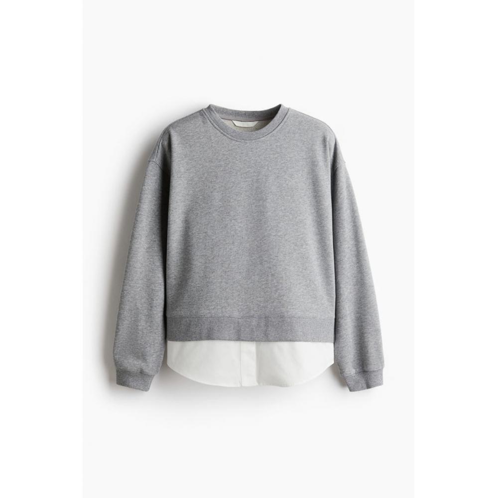 

Толстовка HM Double Layer, светло-серая меланжевая