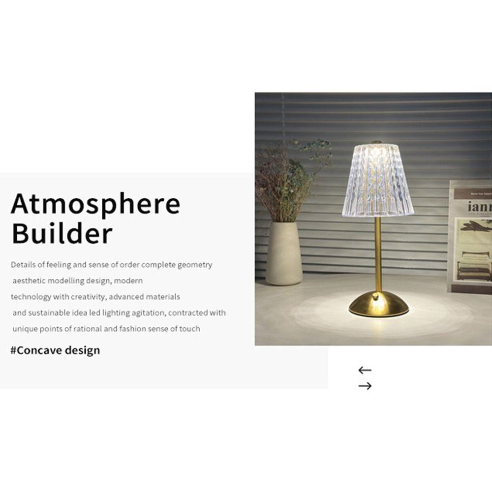 Křišťálová stolní lampa v severském stylu Moderní Malá Noční stolek Světlý 3 barvy Akryl Bezdrátový Zlatá Noční lampa Hotel