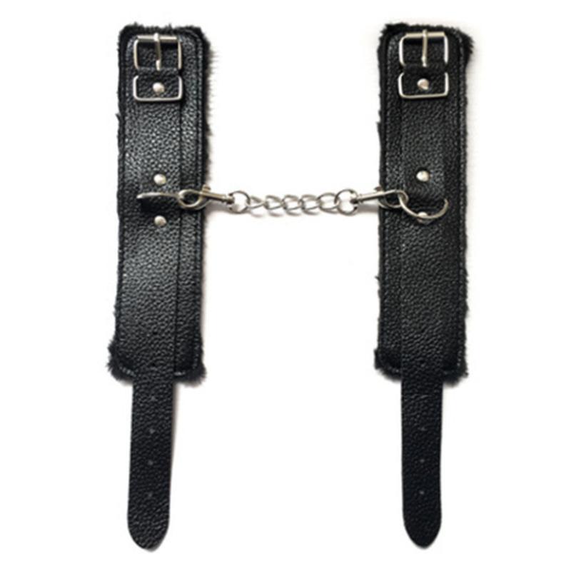 Nylon Color Wrist Cuffs Soft Plush Lining Adjustable Metal Buckle For Couples Bedroom Play