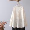Butterfly Embroidered Long-sleeved Shirt Ladies Spring Chinese Style Loose Casual Shirt