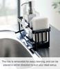 Yamazaki Tower Sponge Rack with Draining Function, Black, 25cm W x 10cm D x 9.5cm H, Sponge & Bottle Holder, 5017