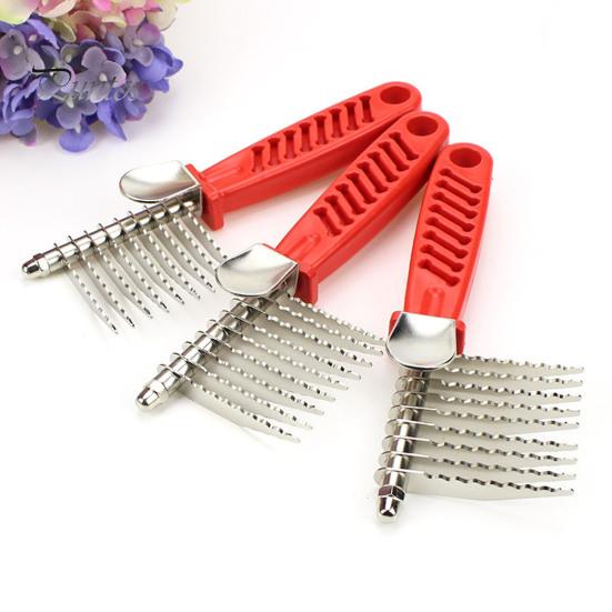 Dog Dematting Comb Rake Detangler Brush for Dogs Stainless Steel Grooming Comb Cats Pets Matted Fur Removal On Undercoat Tool Pet Supplies