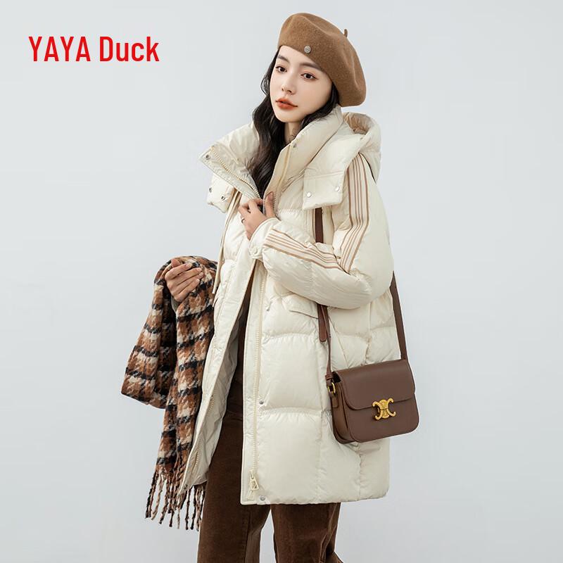 YAYA Women's 2024 Mid-length Hooded Down Jacket