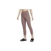 Nike One Rib Solid Color Simple Quick-Dry High-Waisted Nine-Point Tight Sports Leggings Women Leggings Smoke-Gray Purple Red FN4972-208