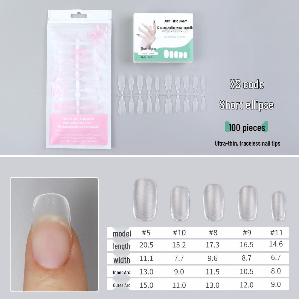Pre-sized Frosted Ladder-Shaped Nail Tips - 100 Pcs, Thin & No Filing Needed