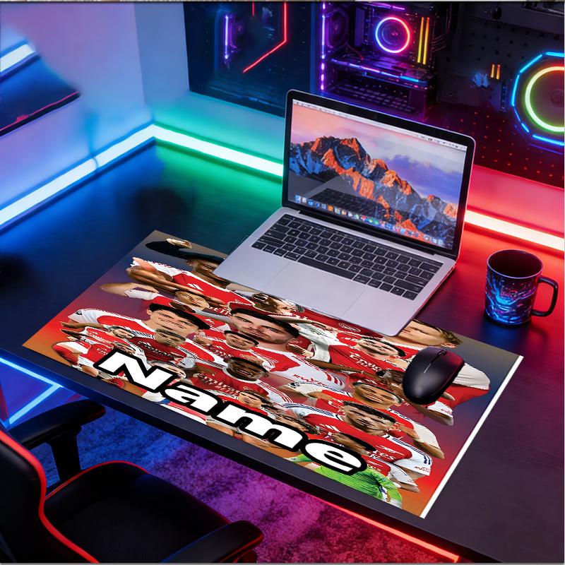 Custom Name Personalized football team Pattern Mousepad, Laptop PC Desk Mat, Decorative Desk Mat for Home Keyboard Pad Gift
