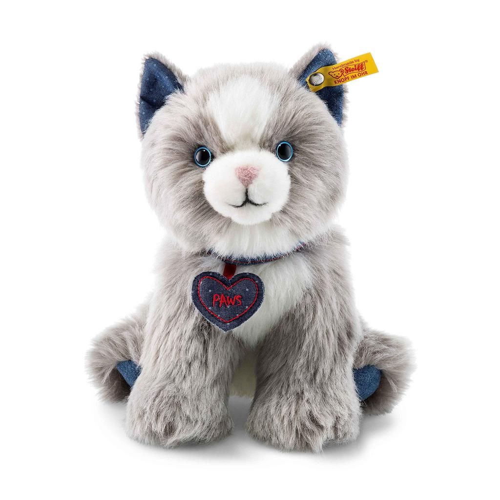 Steiff Kids Sitting Cat Denim 21cm 084430