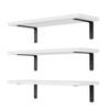 Rustic Wooden Floating Shelves Set of 3pcs  Decor Wall Mounted  Shelves for Bathroom Living Room Bedroom Ecoco Bathroom Shelf