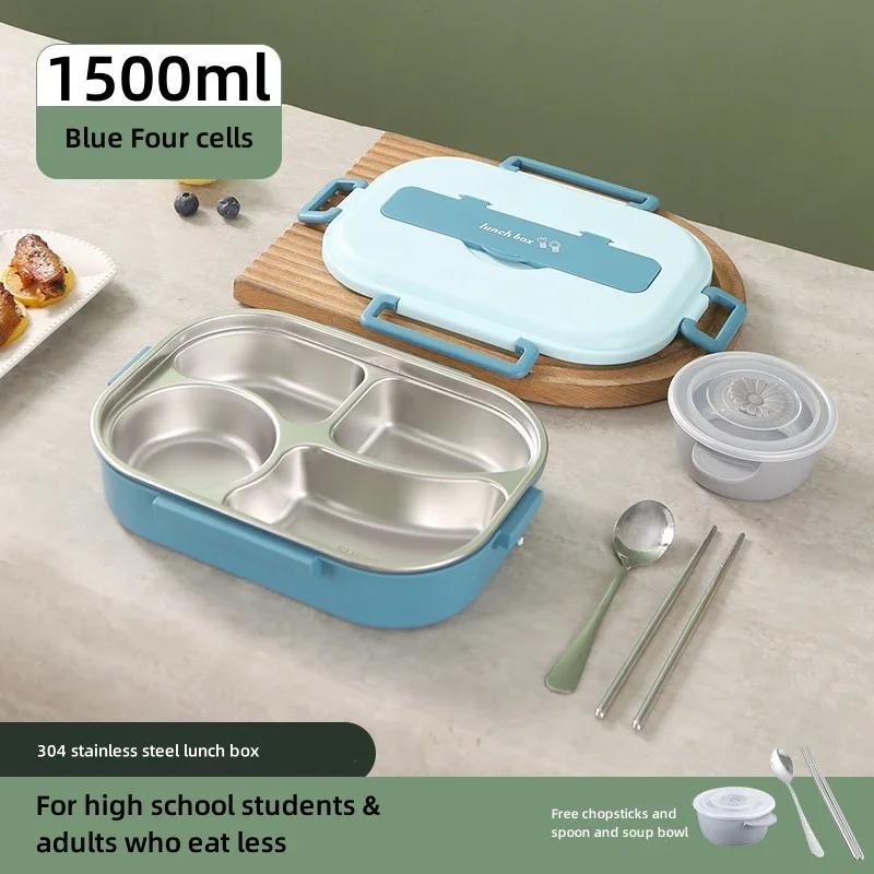Thermal Lunch Box Stainless Steel Bento Box Student Sealed Portable with Compartment Bento Microwave Heating Food Container
