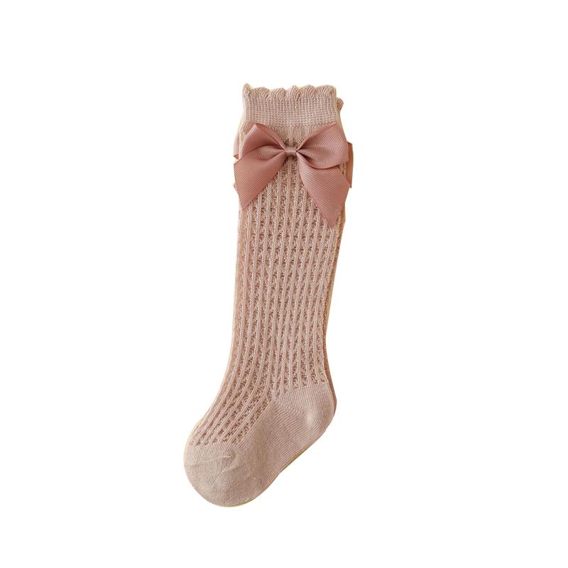 Neue Sommer Baby Socken Mädchen Neugeborene Mather Kinder Niedliche Kinder Kniehohe Schleifensocken Kleinkind Rutschfest Lange Socken Baumwolle
