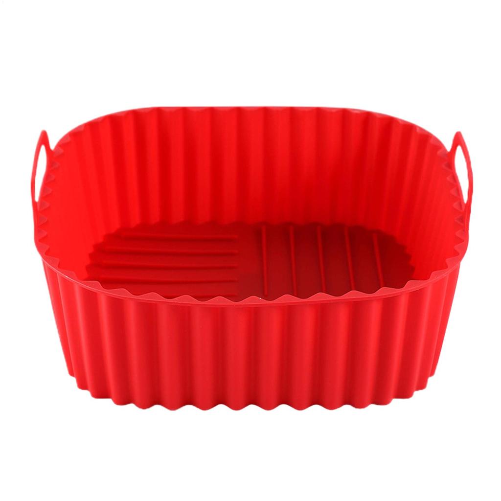 21cm Silicone Air Fryers Oven Baking Tray Pizza Fried Chicken Airfryer Silicone Basket Reusable Airfryer Pan Liner Accessories