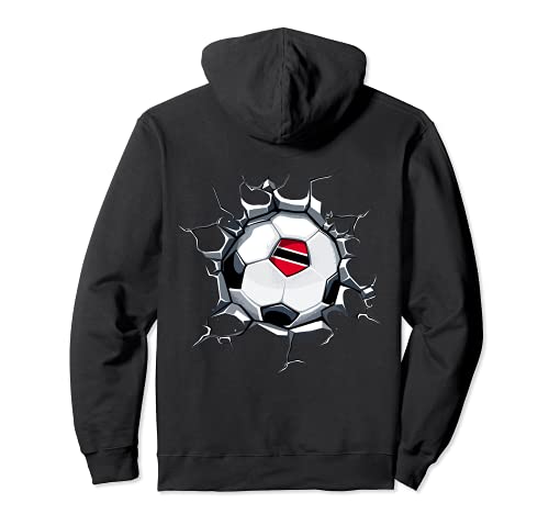 Soccer on a cracked wall Trinidad and Tobago soccer fan jersey Trinidad flag football hoodie
