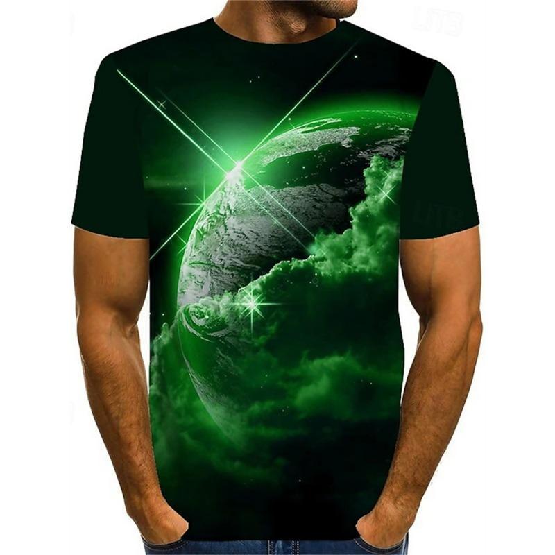 Fashion Men T Shirt 3d Print The Earth Graphic Short Sleeve Tees Men Women O-Neck Casual Summer