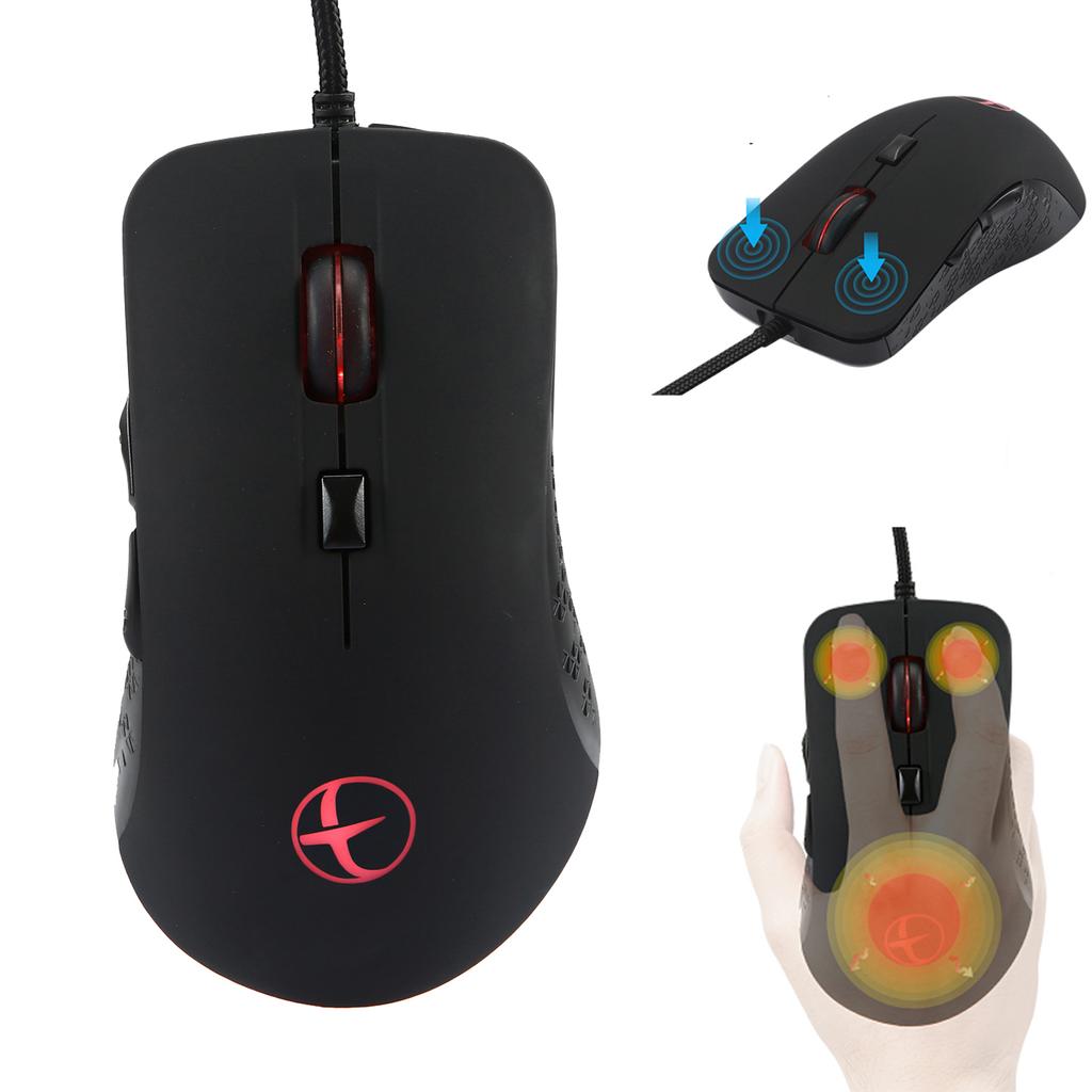 Kabelgebundene Maus für Computer, Laptop, Notebook, 6 Tasten, 2400 DPI, verstellbare Gaming-Maus für Gamer, wärmer, beheizte Maus