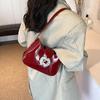 Red Shoulder Bags for Women Elegant Handbags Purse Chic PU Leather Luxury Design Wedding Top Handle Clutch Crossbody Bag CLE