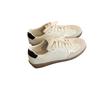 Silver platform mesh breathable moral training shoes women's 2025 spring niche round head lace-up casual sports Forrest Gump board shoes