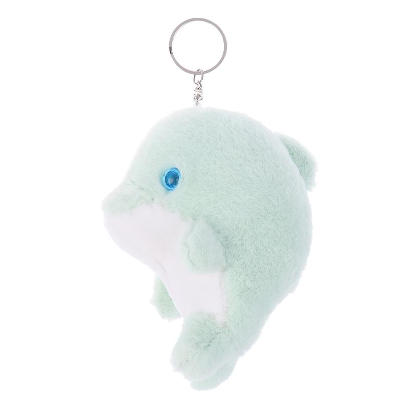 Kawaii Dolphin Plush Toy Cartoon Stuffed Animal Keychain Lovely Plush Doll Key Holder Backpack Pendant For Kid Gifts