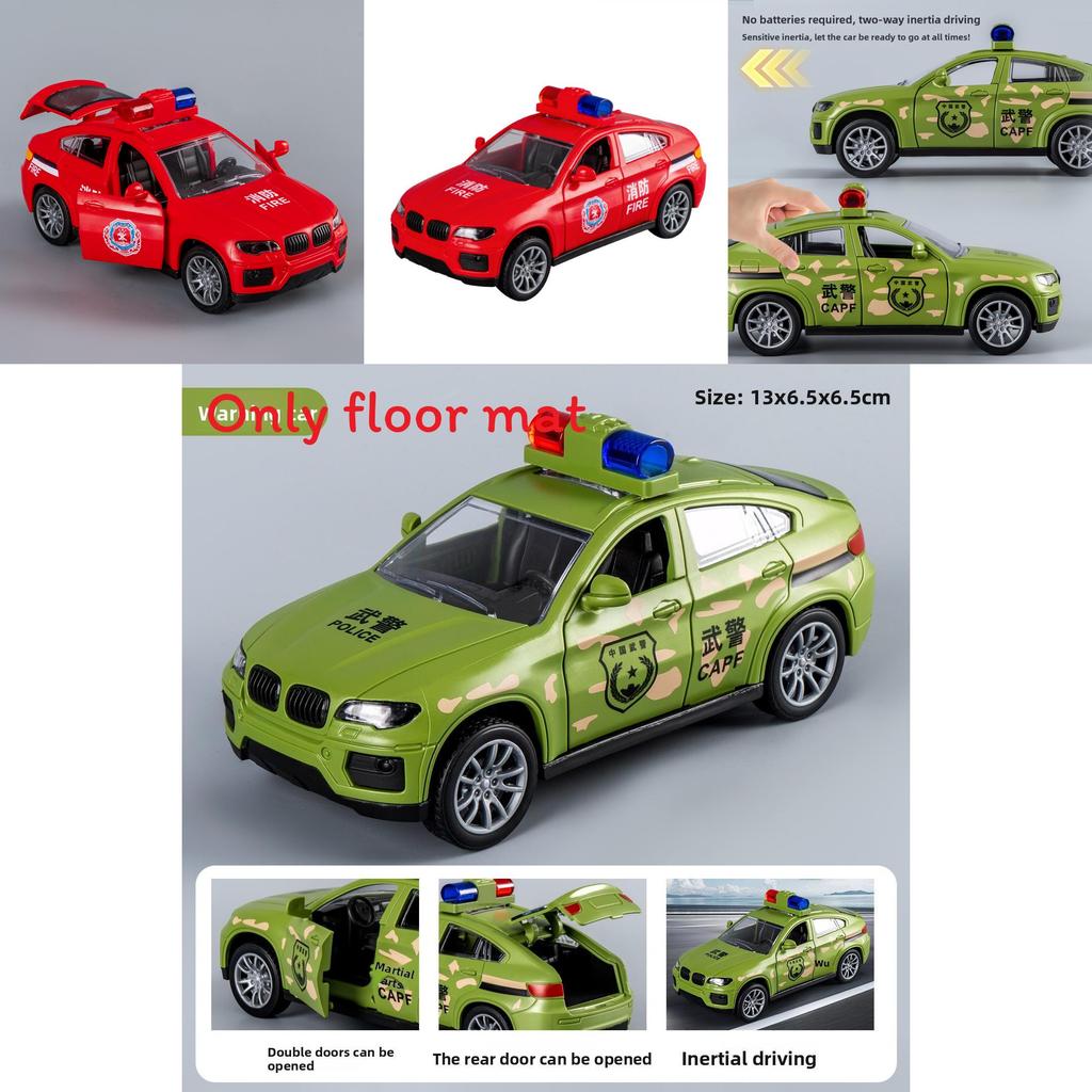 Kunststoff-Trägheits-Polizeiauto-Spielzeug für Kinder mit aufklappbarer Tür für die Entwicklungsförderung