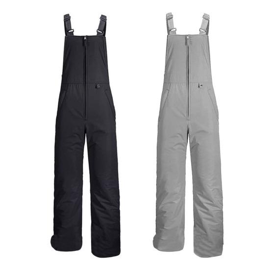 Men Ski Pants Adjustable Shoulder Strap Quick Dry Waterproof Windproof Winter Metal Zipper