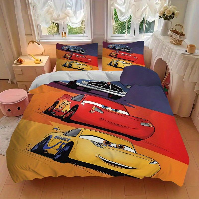 3pcs set Cars Racing1pc of quilt cover+2pcs of pillowcase, no core, print bedding, All Seasons Bedroom Setting094