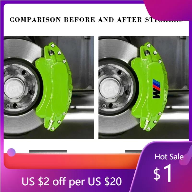 KWYP9 Hot 6Pcs Car Brake Caliper Sticker Heat Resistant Decals Auto Accessories for BMW M Performance F10 F31 E36 E39 E87 E90 X3