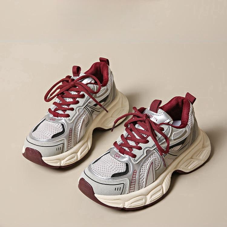 Retro dad shoes women's ins tide 2025 spring new thick-soled heightening versatile fashion casual lightweight sports shoes