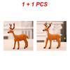 1/2/3pcs Simulation Sika Deer Ornaments Plush Toys Christmas Reindeer Figurine Decor Dolls Animal Model Christmas Ornaments Gift