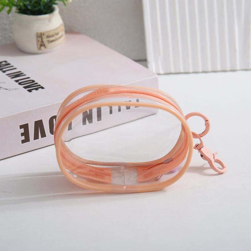 1pc Mini Storage Bag Transparent PVC Zipper Pouch Chargers Data Cables Earphones Jewelry Lightweight Portable Travel & Daily Use