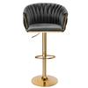 Cofton Gold Graphite Velvet Bar Stool